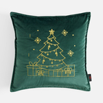 Povlak na polštář s stromečkem TWINKLE 45x45 cm tmavě zelený