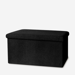 Skládací taburet s úložným prostorem černý 76x38x38 cm