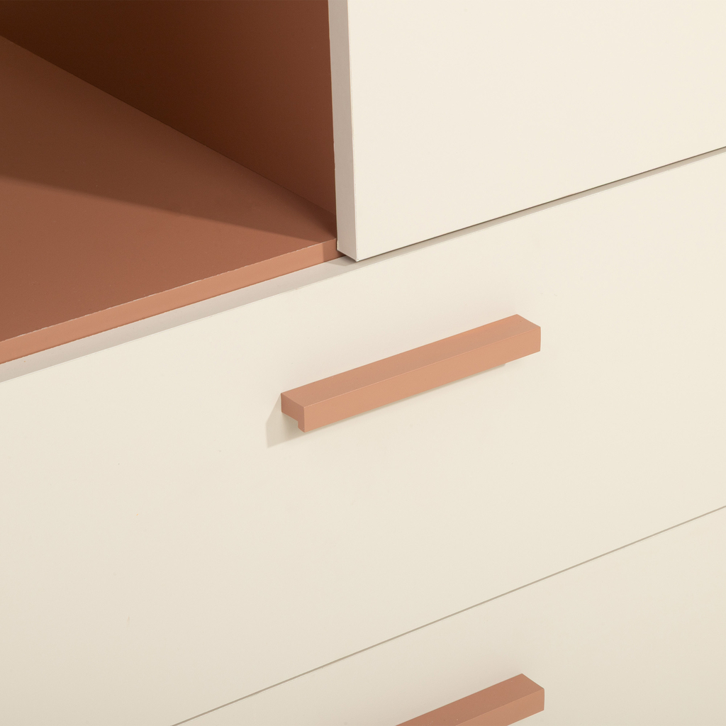 Knihovna s šuplíky pískový MILLES