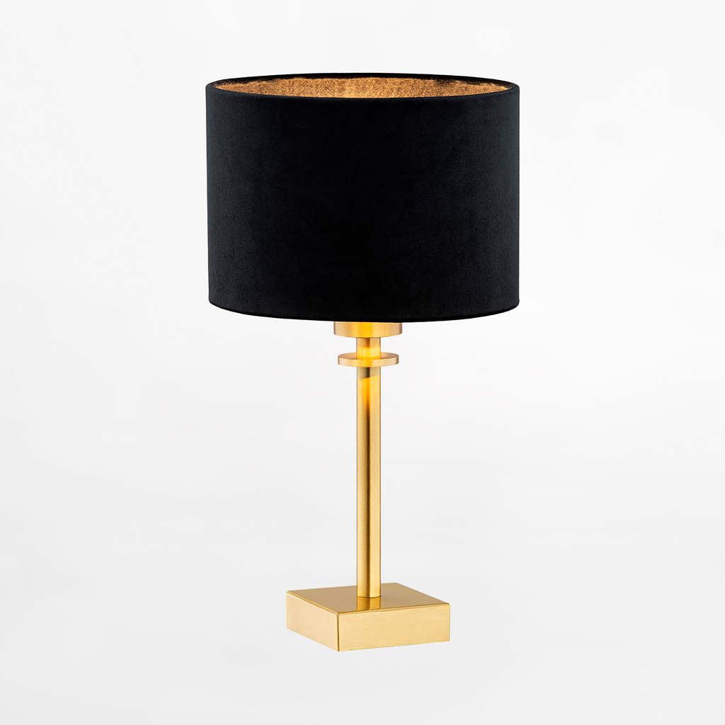 Černo-zlatá stolní lampa se stínidlem ABBANO