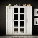 Bílá šatní skříň se zrcadlem FINLEY