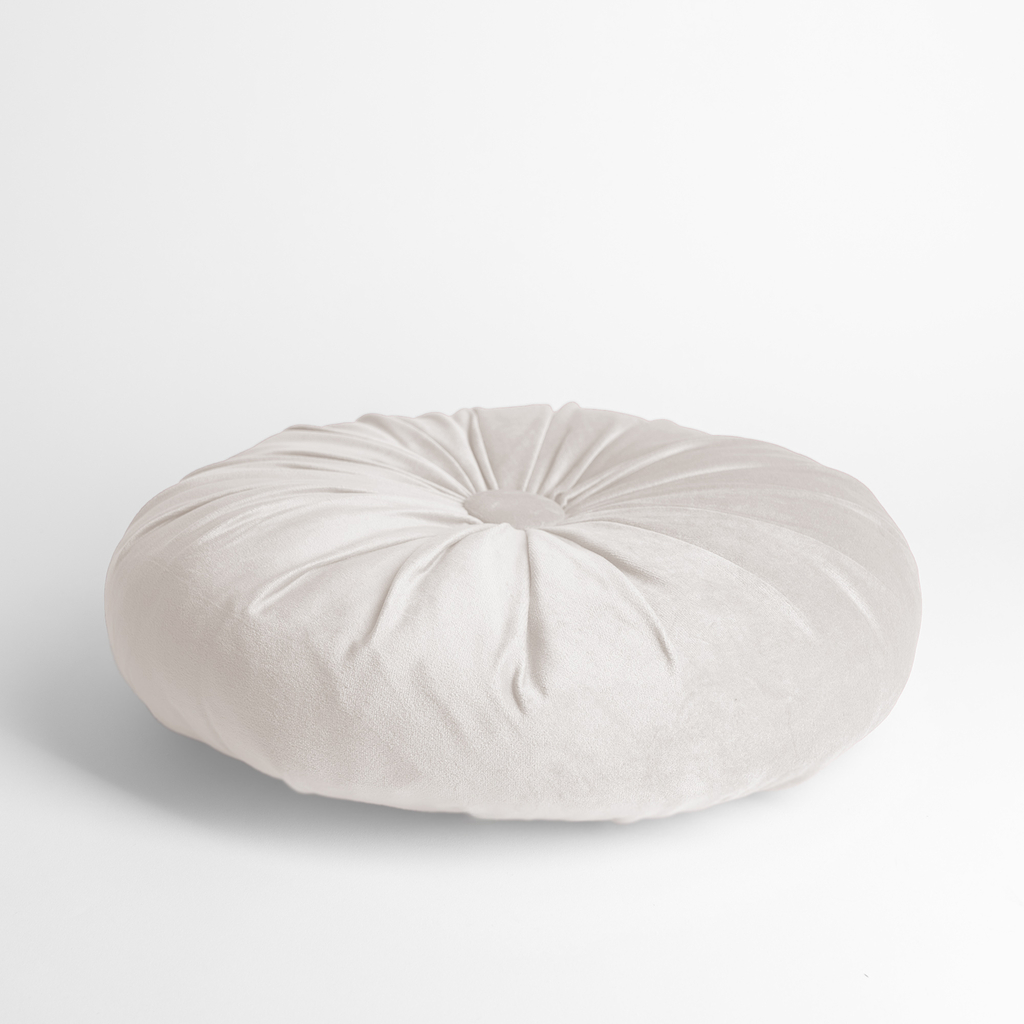 Krémový dekorační kulatý polštář SELMA 40 cm