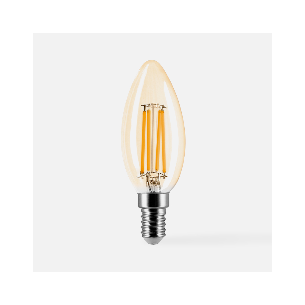 LED žárovka teplá barva ORO-AMBER-E14-C35-4W-WW