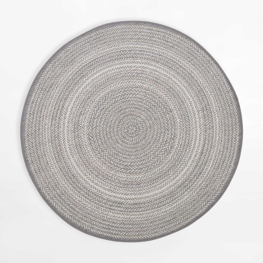 Šedý kulatý boho koberec GINO 120 cm