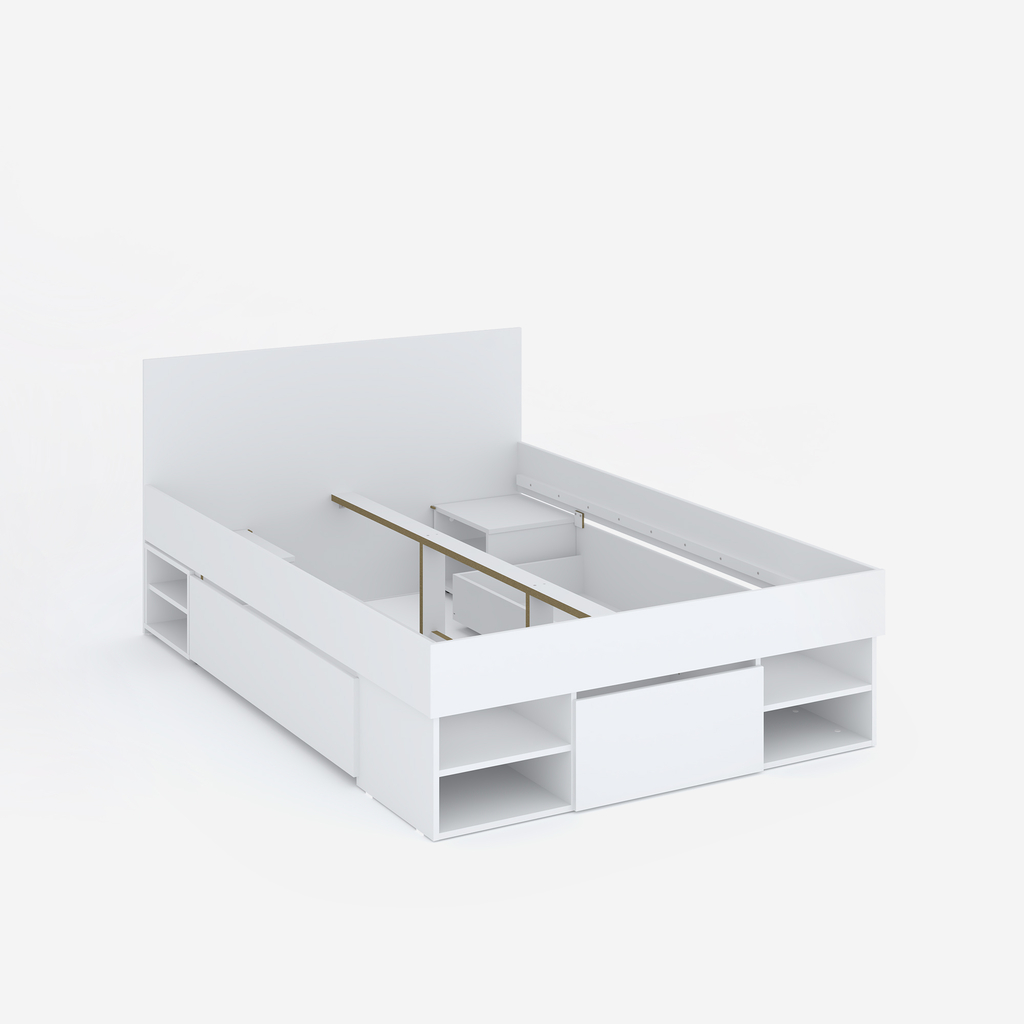 Postel s nočními stolky bílá ROBIN 140x200cm