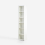 Úzká knihovna DISEGNO WHITE OFFICE bílý lesk