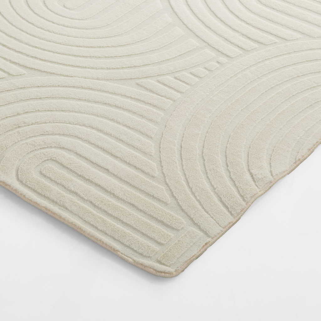 Koberec geometrický MALAGA 3D krémový, 120x160 cm