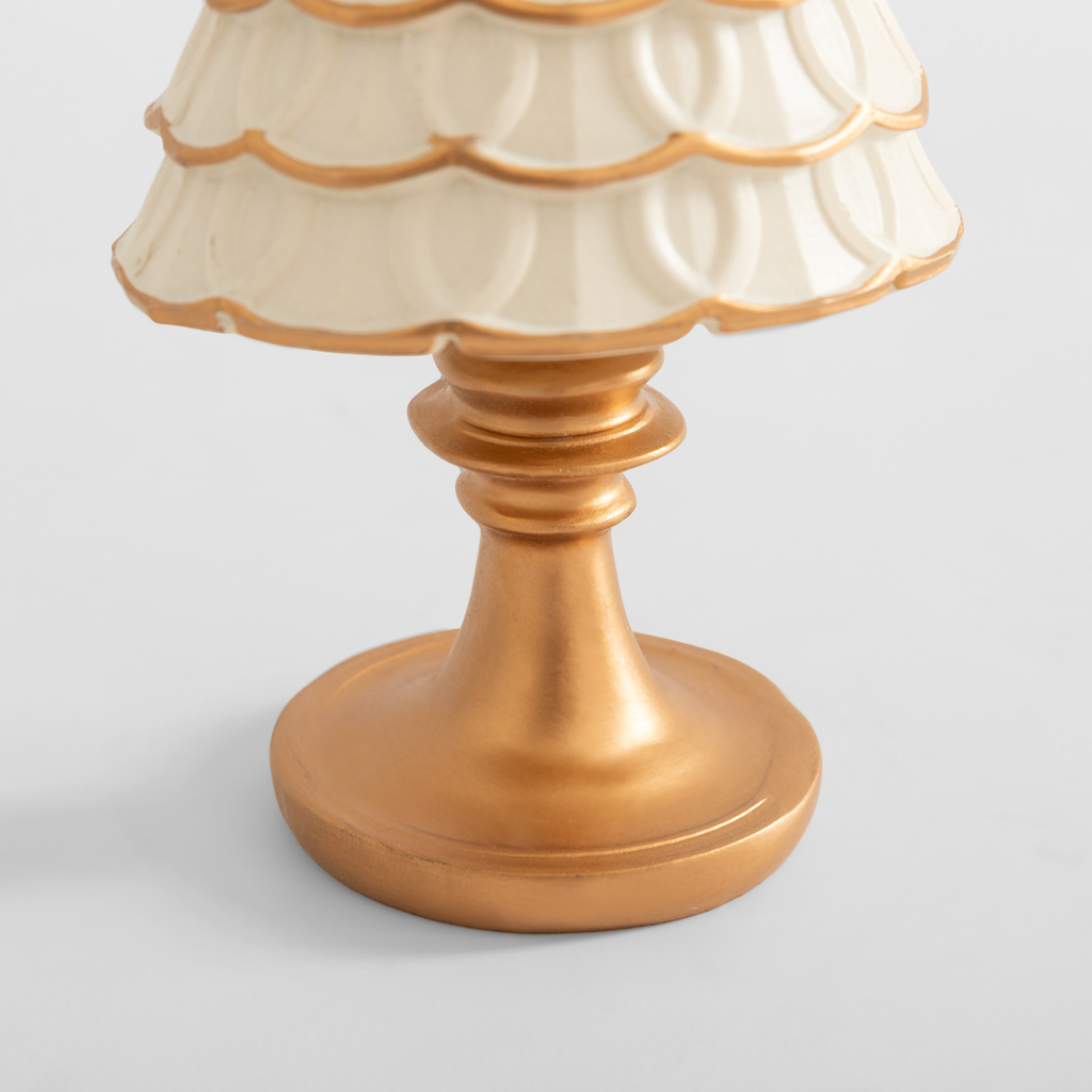 Vánoční dekorace stromeček bílo-zlatý 23,5 cm