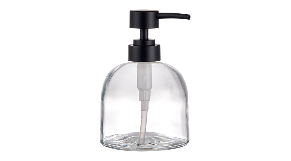 Dávkovač mýdla z silného skla průhledný 13,7 cm