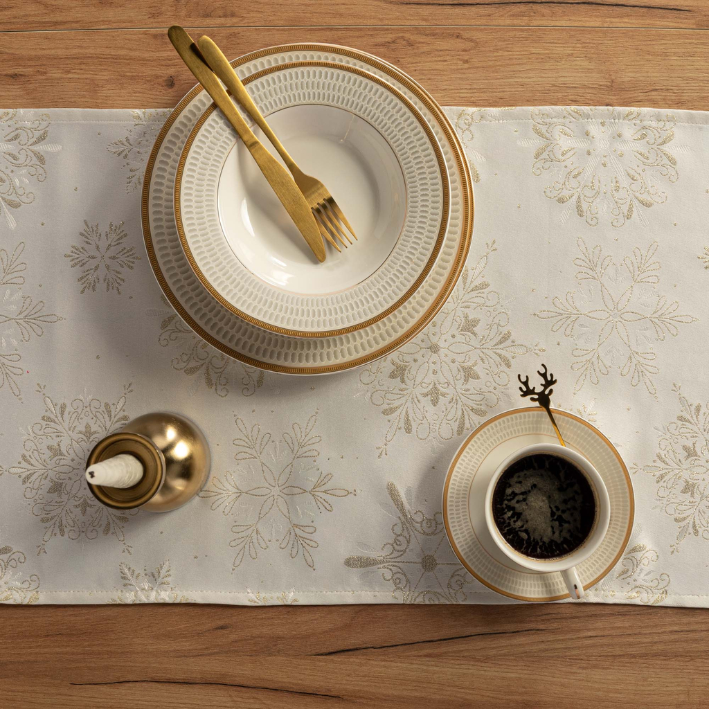 Běhoun na stůl krémový GLORIA 40x120 cm