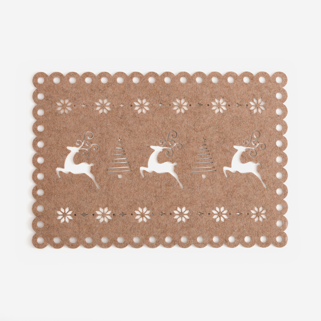 Vánoční prostíraní na stůl hnědá 44,5x29,5 cm