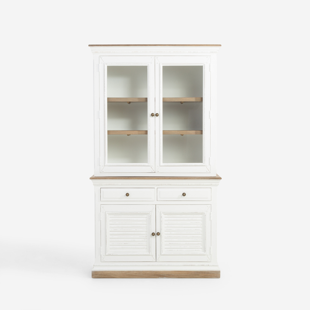 Rustikální vitrína starý ořech ALVERA 110 cm