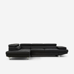 Rozkládací kožená rohová sedací souprava VANILLA NEW levá