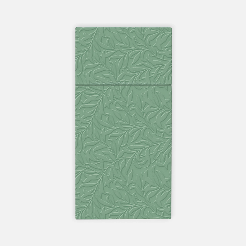 Světle zelené ubrousky s kapsou na příbory POCKET INSPIRATION FLORAL, 16 ks