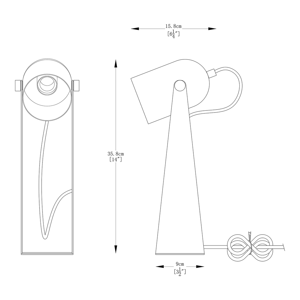 Černo-zlatá industriální stolní lampa ARIES