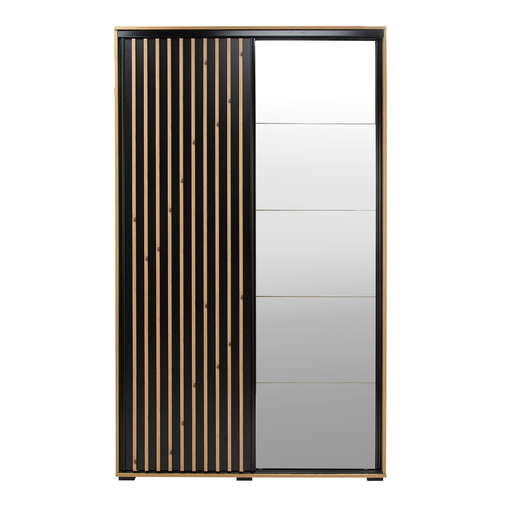 Skříň s posivnými dveřmi, lamelami a zrcadlem LIMA