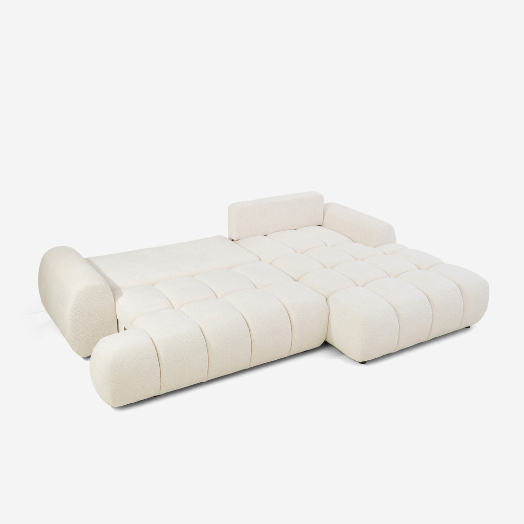 Narożnik rozkładany kremowy BELLINI M prawy