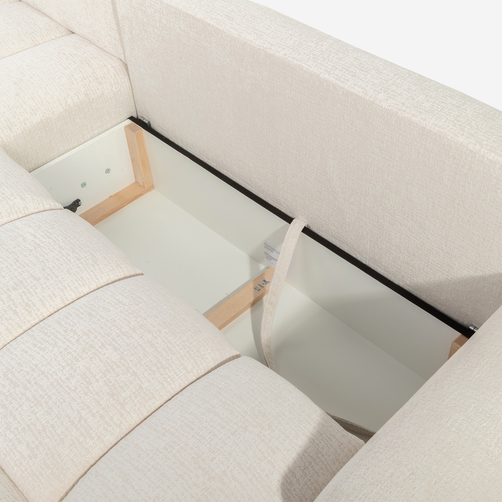 Narożnik rozkładany kremowy BELLINI M lewy