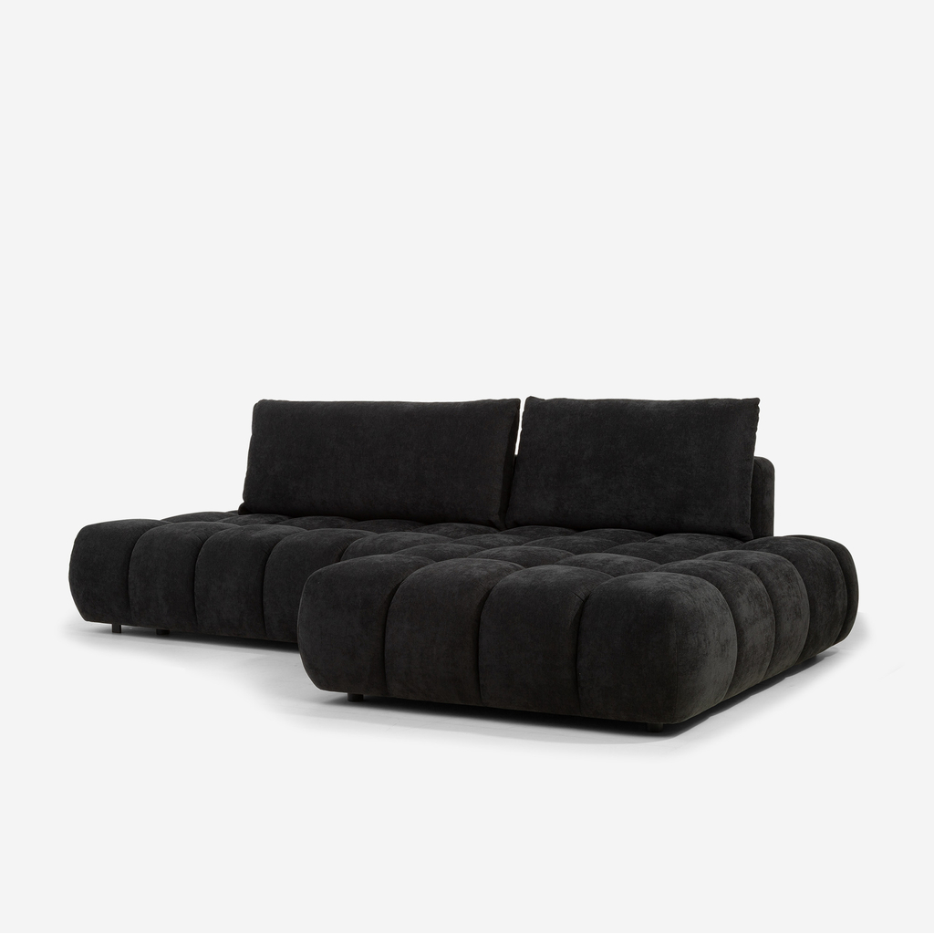 Narożnik rozkładany czarny BELLINI O lewy