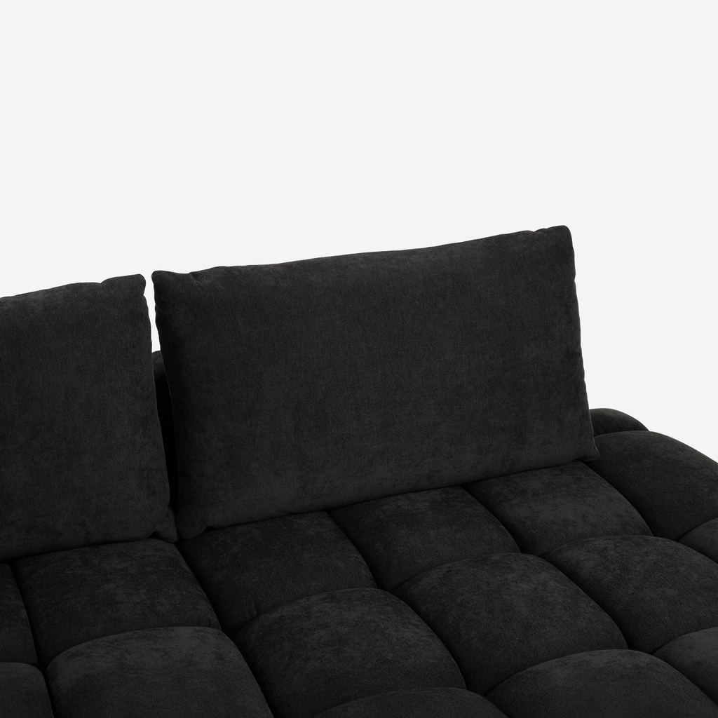 Narożnik rozkładany czarny BELLINI O lewy