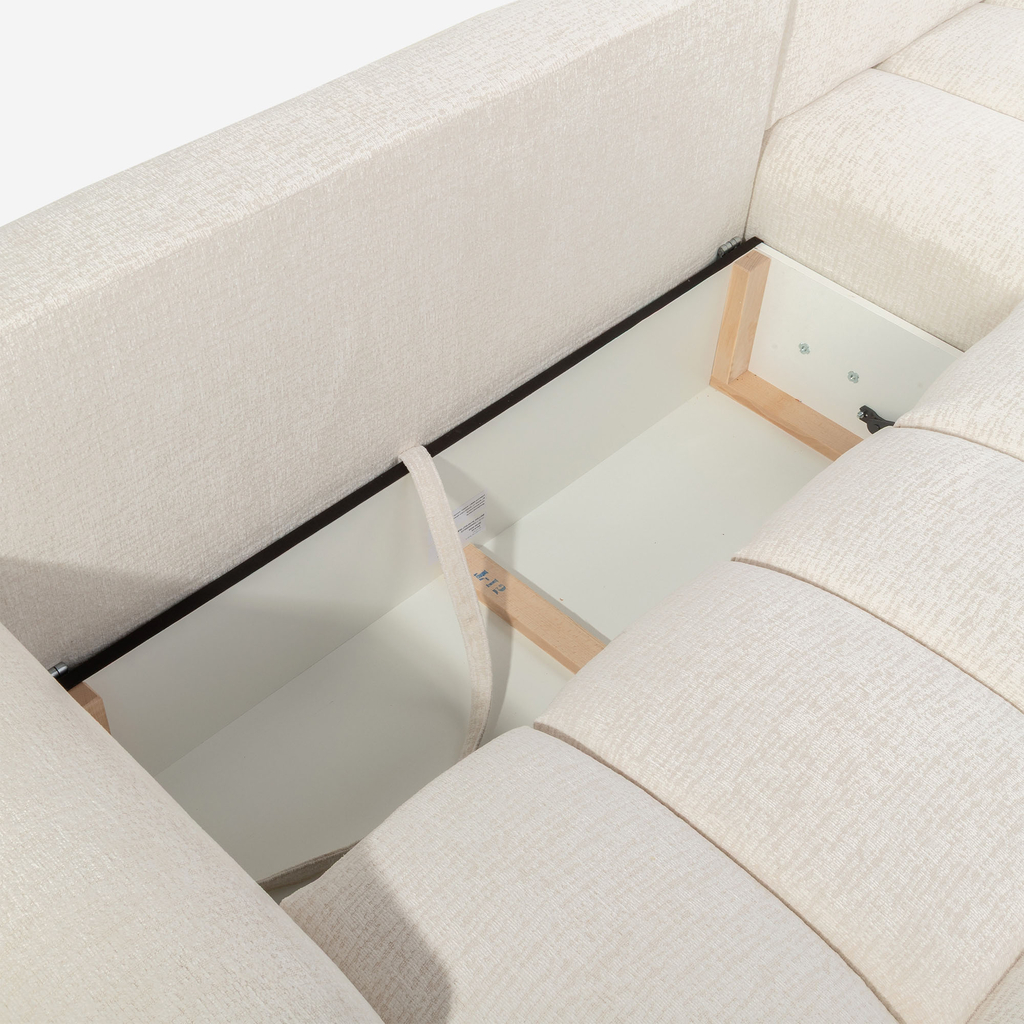 Narożnik rozkładany kremowy BELLINI M prawy