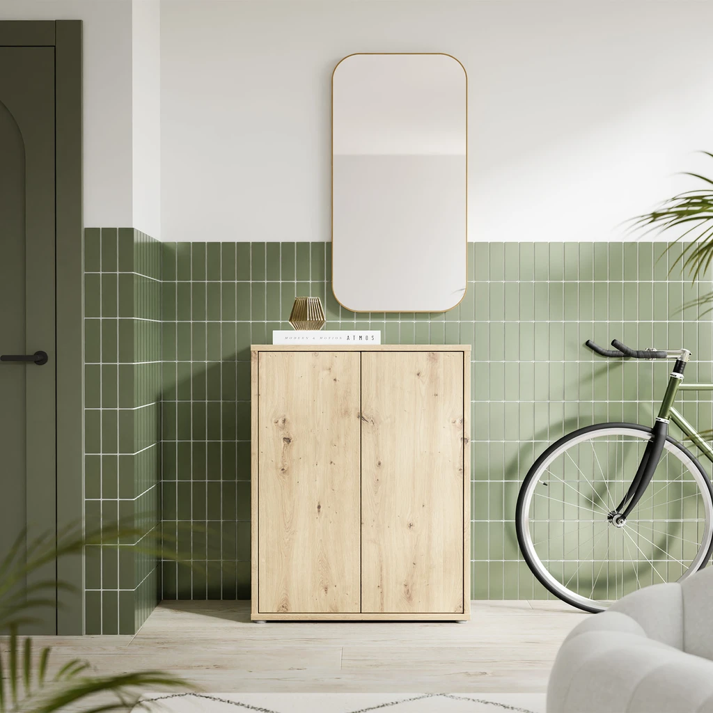 Nízký 2-dveřový botník ALICE SPRINGS dub artisan