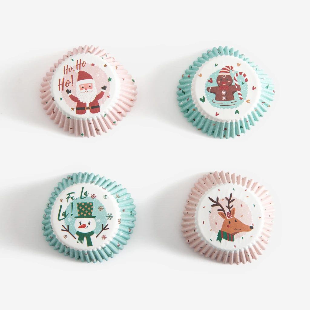 Papírové formy na muffiny, vánoční, 100 ks.