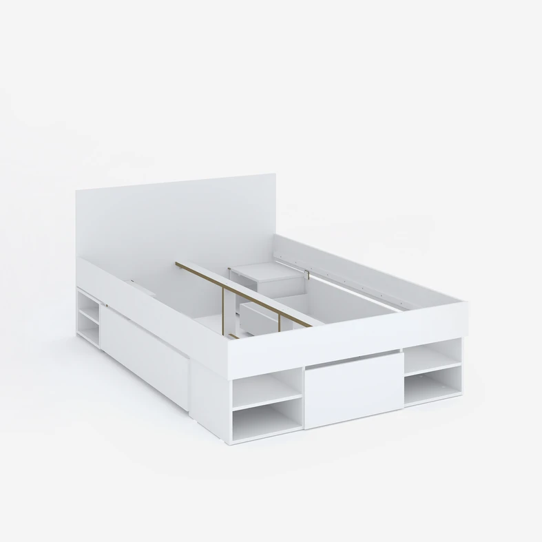 Zdjęcie ogólne łóżka. Pod kątem. Bez materaca. 