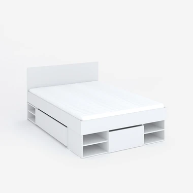 Postel s nočními stolky bílá ROBIN 140x200cm