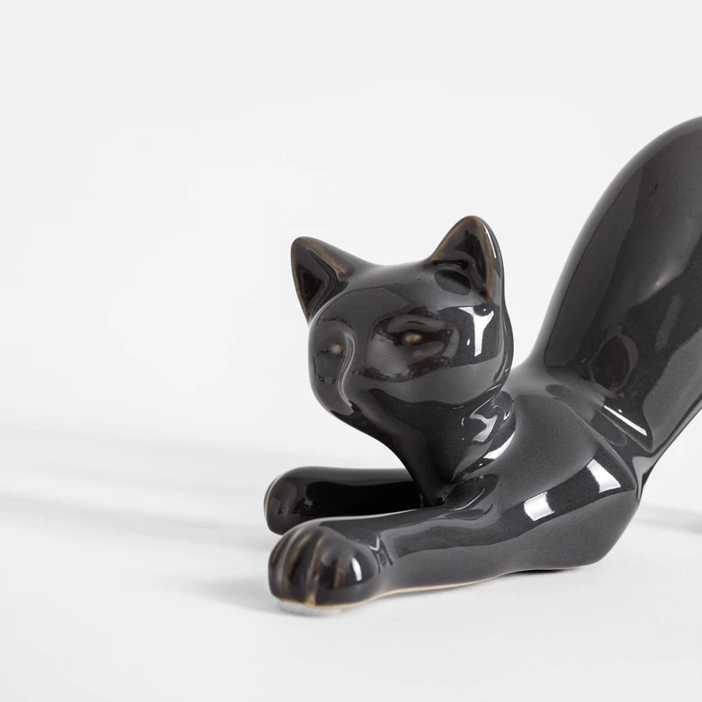 Figurka dekoracyjna KOT szary