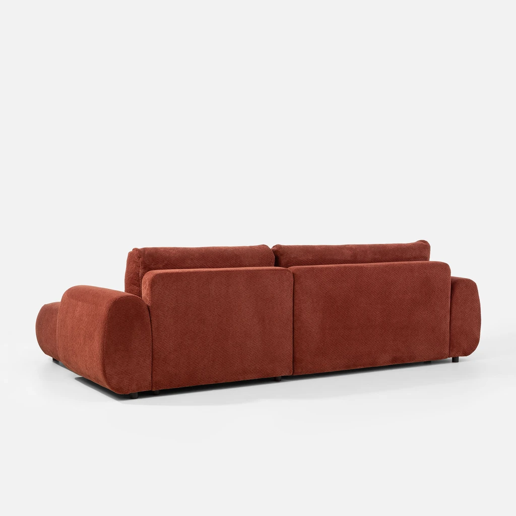 Vínová rohová sedací souprava s úložným prostorem PASSO M pravá