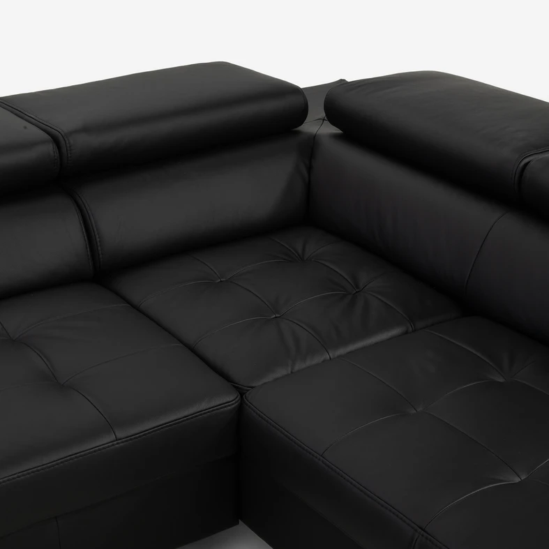 Złączenie boków narożnika z oddzielnymi zagłówkami.