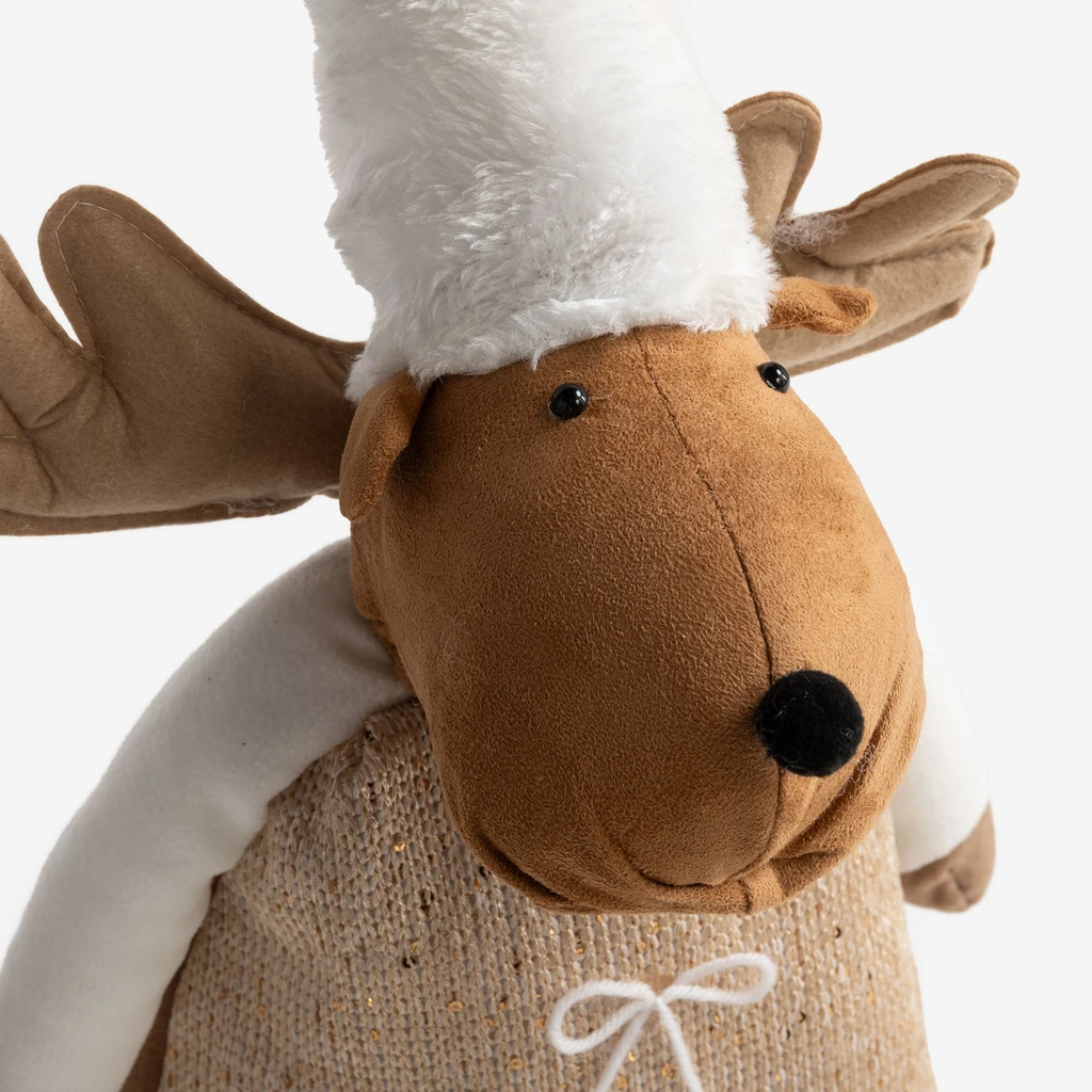 Dekorace JELEN DÍVKA šedobéžová 80-120 cm