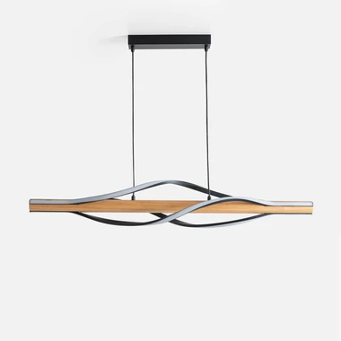 Dřevěné černé závěsné LED svítidlo BAEZ