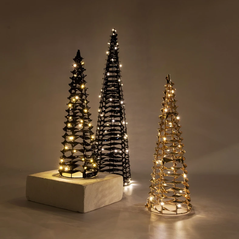 Vánoční LED stromeček kužel černý 60 cm