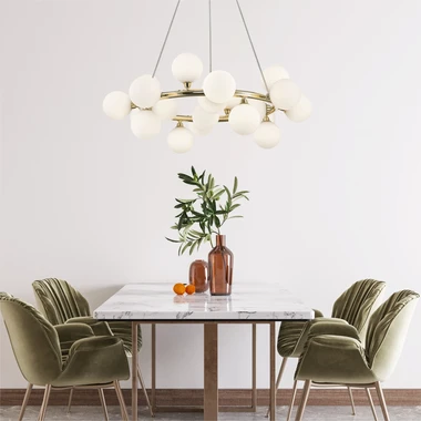 Zlaté závěsné svítidlo koule BOBO