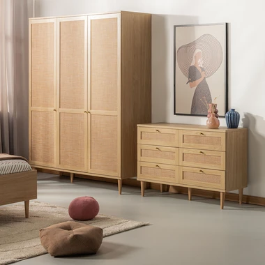Komoda se 6 zásuvkami v boho stylu CALASETTA