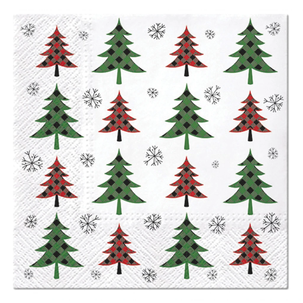 Vánoční ubrousky CHRISTMAS TREE CHECK 20 ks