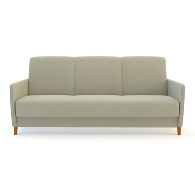 Béžová rozkládací pohovka s nohami ze světlého dřeva METEO