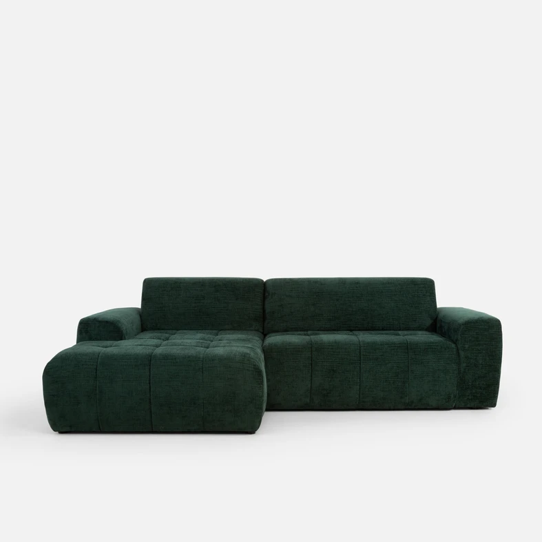 Rohová sedačka s elektrickým nastavením sedáku SAVINON S lahvově zelená pravá