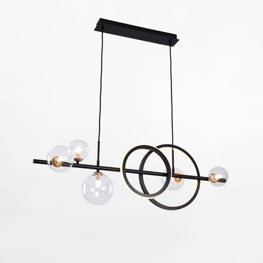 Černo-zlaté závěsné LED svítidlo 20W 5xG9 TAREMI s dálkovým ovládáním