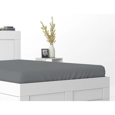 Bavlněné prostěradlo s gumičkou PURE 180x200 cm tmavě šedé
