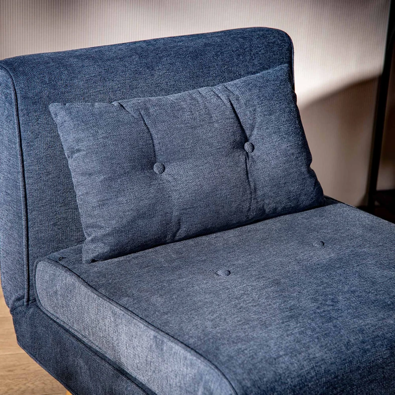 Tmavě modré rozkládací křeslo LAVILLA