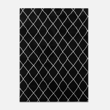 Černý koberec MŘÍŽKA SOLAR 200x290 cm