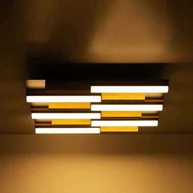 Černé dřevěné LED závěsné svítidlo ELIOT