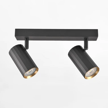 Bodové světlo na liště NICEA 2 reflektory černo-zlatá