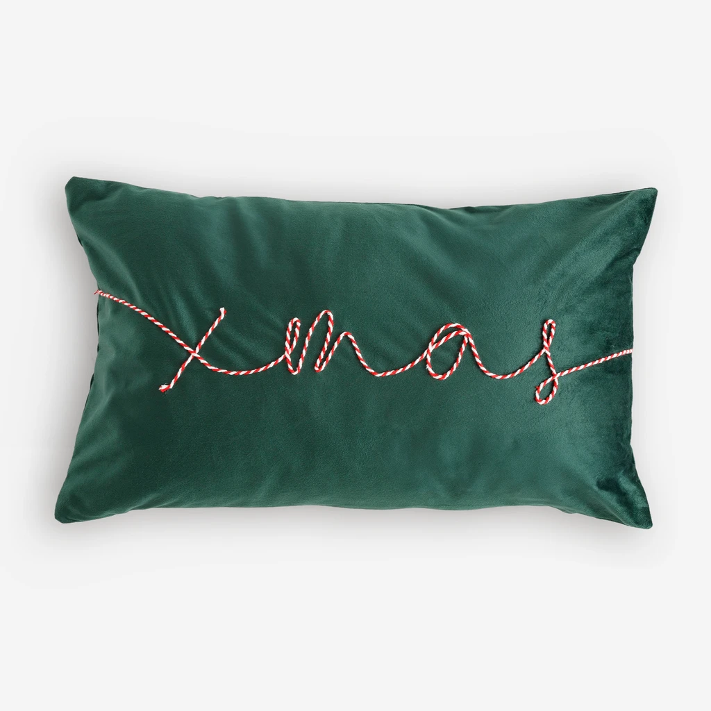 Vánoční povlak na polštář xmas zelený HOHHO 30x50 cm