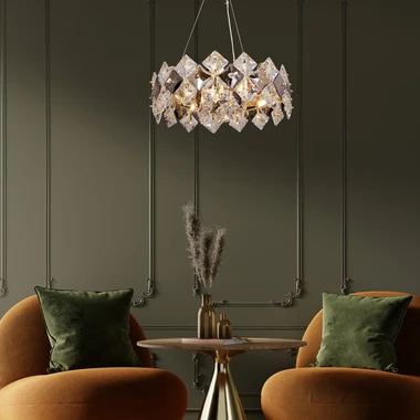 Zlaté závěsné glamour svítidlo TIARA