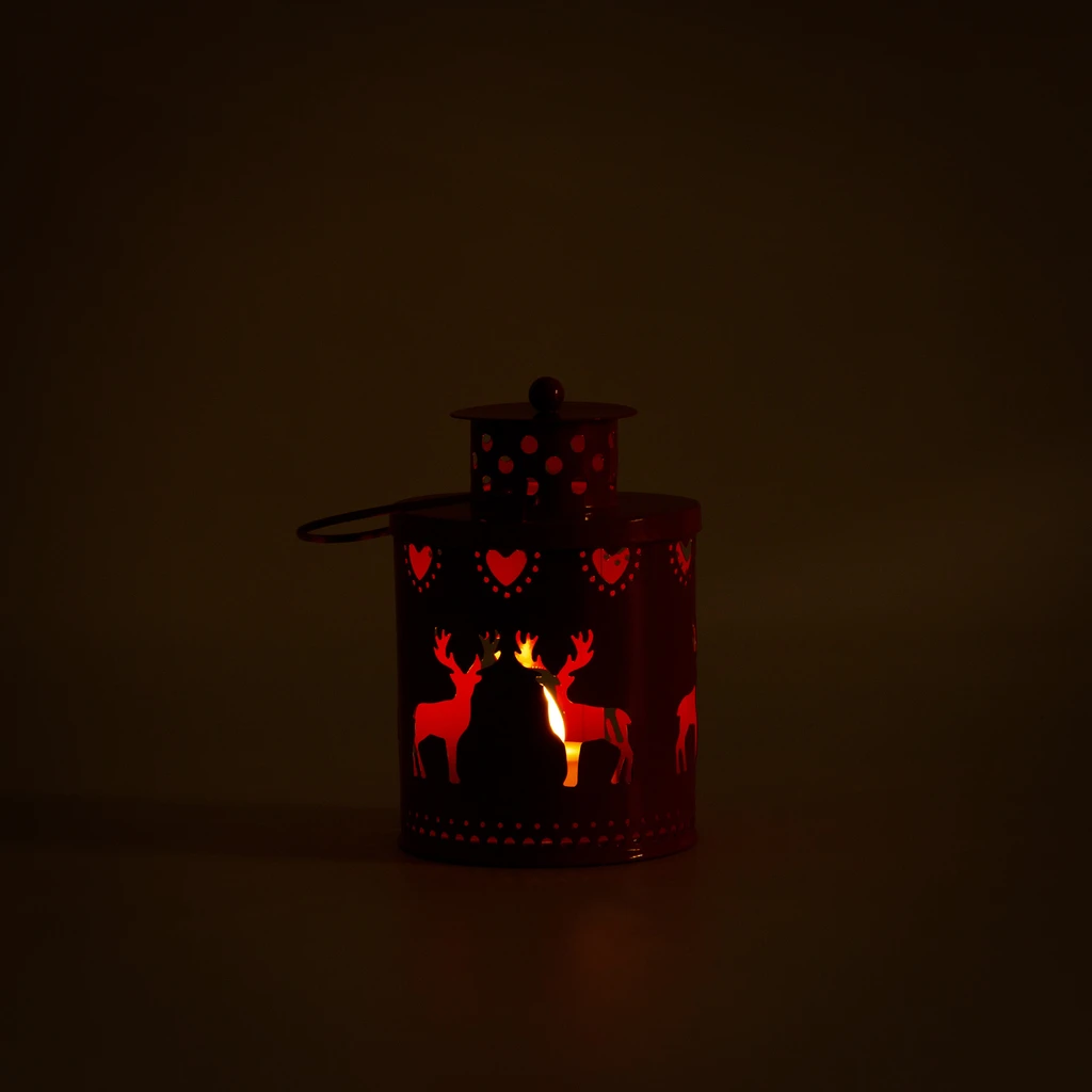 Dekorace lucerna LED červená sobi