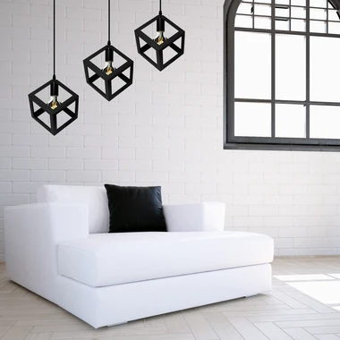 Černé 3bodové závěsné svítidlo SWEDEN